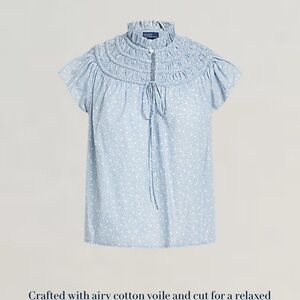 Polo by Ralph Lauren Light Blue Floral Blouse